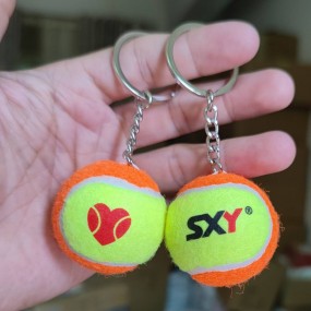 Porte-clés balle de tennis personnalisé avec logo
